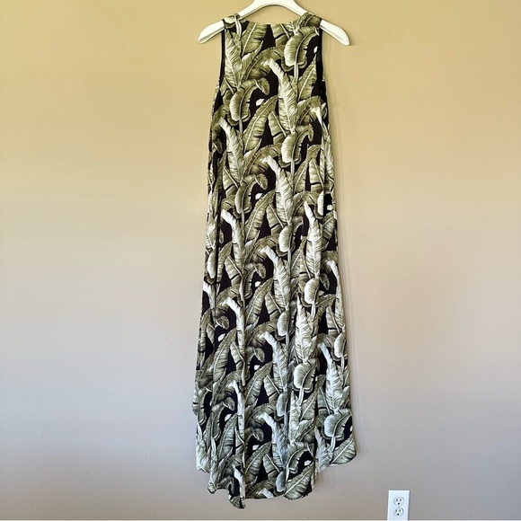 NWOT Buddy Love S/M Sleeveless Palm Leaf Dress Tropical V-Neck Spring Summer - Picture 7 of 8